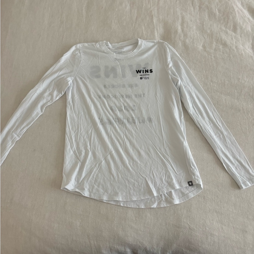 Figs White Long Sleeve Tee